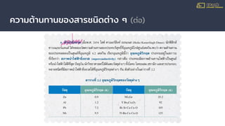 ความต้านทานของสารชนิดต่าง ๆ (ต่อ)
 