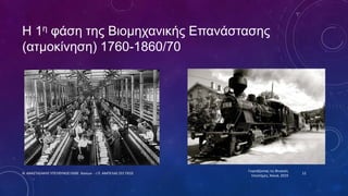 Η 1η φάση της Βιομηχανικής Επανάστασης
(ατμοκίνηση) 1760-1860/70
Γιορτάζοντας τις Φυσικές
Επιστήμες, Χανιά, 2019
12
Ν. ΑΝΑΣΤΑΣΑΚΗΣ ΥΠΕΥΘΥΝΟΣ ΕΚΦΕ Χανίων - Ι.Π. ΑΜΠΕΛΑΣ ΣΕΕ ΠΕ02
 