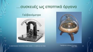 …συσκευές ως εποπτικά όργανα
Γαλβανόμετρο
Γιορτάζοντας τις Φυσικές Επιστήμες,
Χανιά, 2019
46
Ν. ΑΝΑΣΤΑΣΑΚΗΣ ΥΠΕΥΘΥΝΟΣ ΕΚΦΕ ΧΑΝΙΩΝ - Ι.Π. ΑΜΠΕΛΑΣ ΣΕΕ ΠΕ02
 