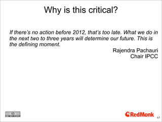 Why is this critical?

If there’s no action before 2012, that’s too late. What we do in
the next two to three years will d...