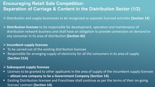 Encouraging Retail Sale Competition:
Separation of Carriage & Content in the Distribution Sector (1/2)
 Distribution and ...