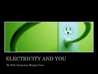 By Prof. Liwayway Memije-Cruz
ELECTRICITY AND YOUELECTRICITY AND YOU
 