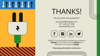 CREDITS: This presentation template was created by
Slidesgo, and includes icons by Flaticon and
infographics & images by Freepik
THANKS!
Do you have any questions?
youremail@freepik.com
+91 620 421 838
yourwebsite.com
Please keep this slide for attribution
 