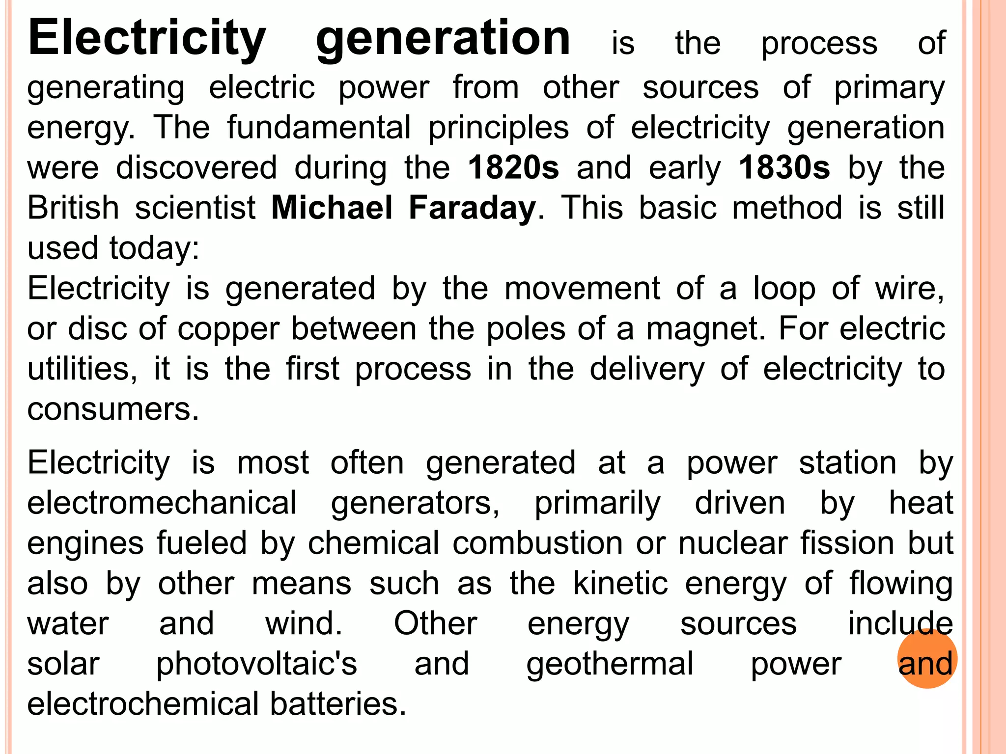 Electricity generation, distribution and transmission | PPTX