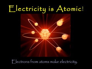 Electricity is Atomic !




Electrons from atoms make electricity.
 