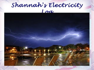 Shannah's Electricity Log 