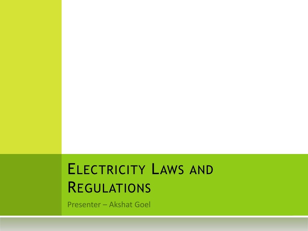 Electricity laws and regulations