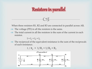 R1 R2 R3 In Parallel Electricity (physics) class 10th | PPTX