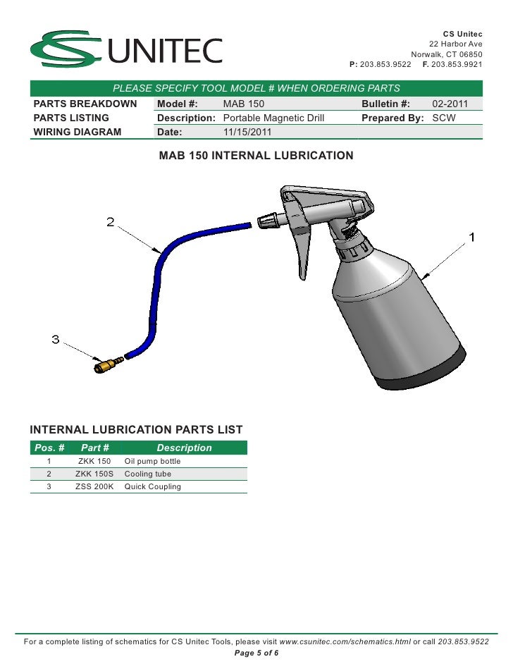 Cs Unitec Electric Magnetic Drills Schematic Mab 150