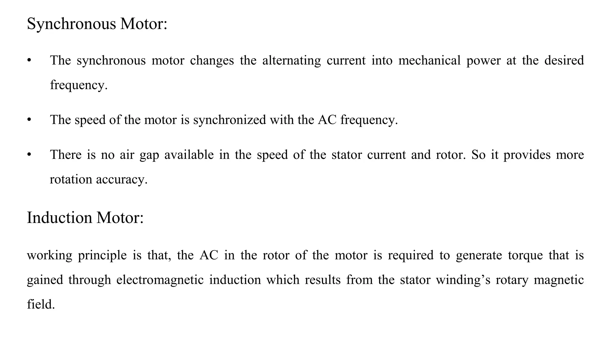 Synchro Rotor Electric Motor and its types and working principle | PPTX