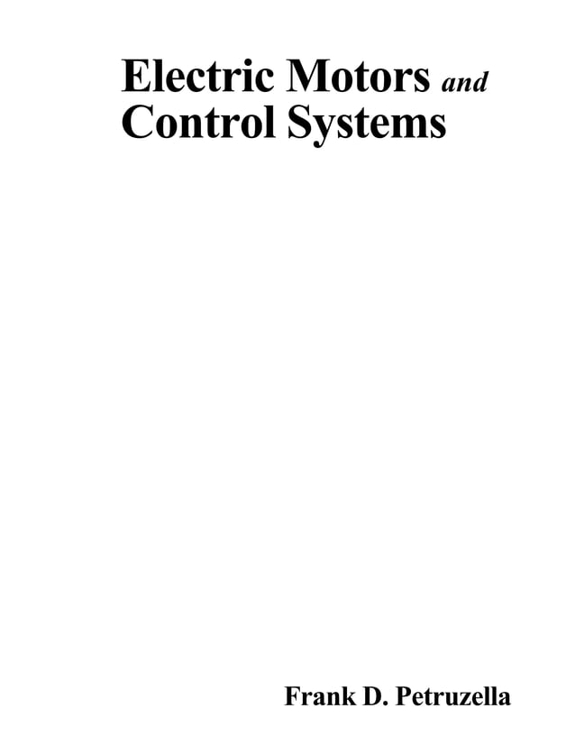 Electric motors and control systemstttyy PDF