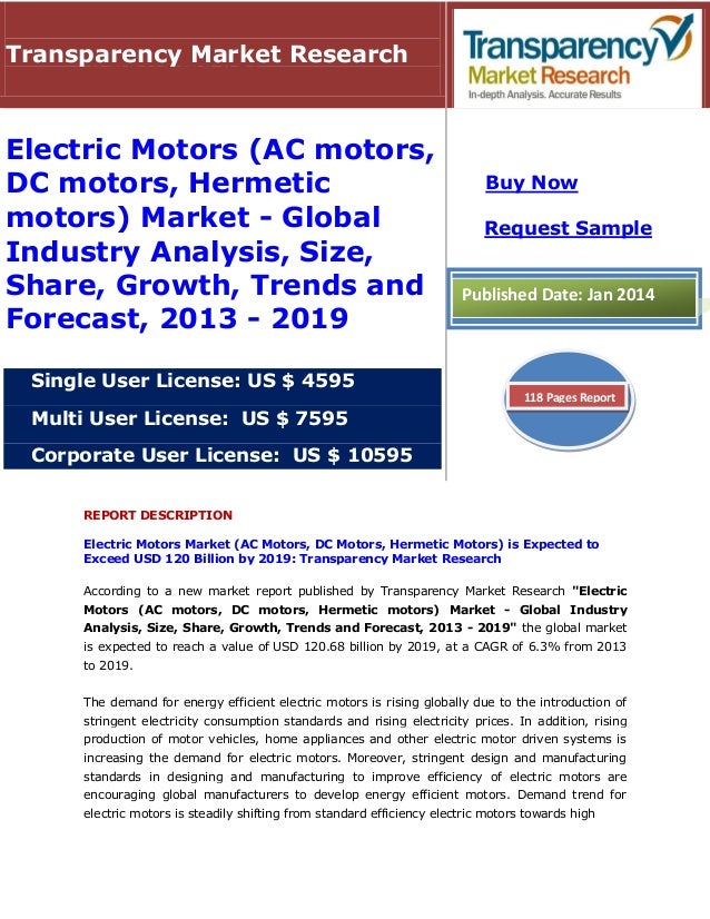 Electric motors market,global industry analysis, size, share, growth