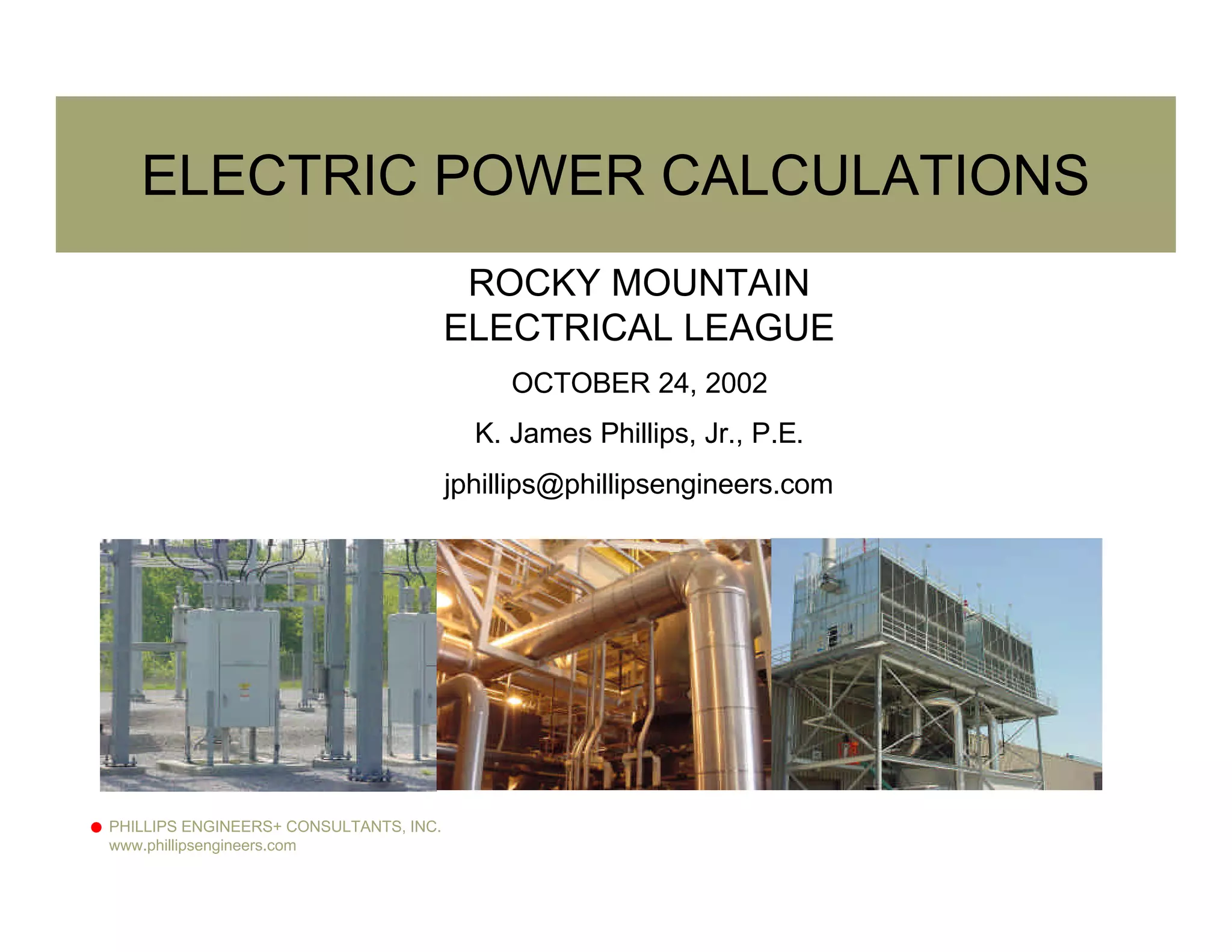 Electric power calculations PPT