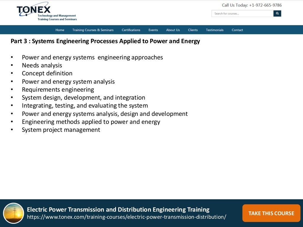 Electric Power Transmission and Distribution Engineering Training