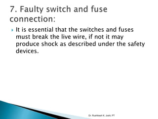 Electric shock , electrical hazards and its management | PPT