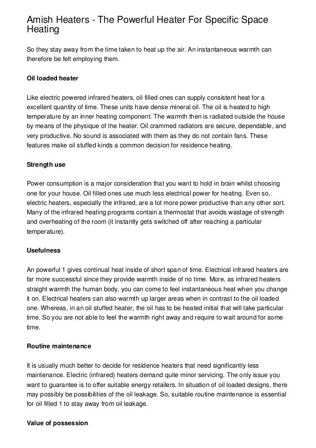 Amish Heaters The Powerful Heater For Specific Space Heating