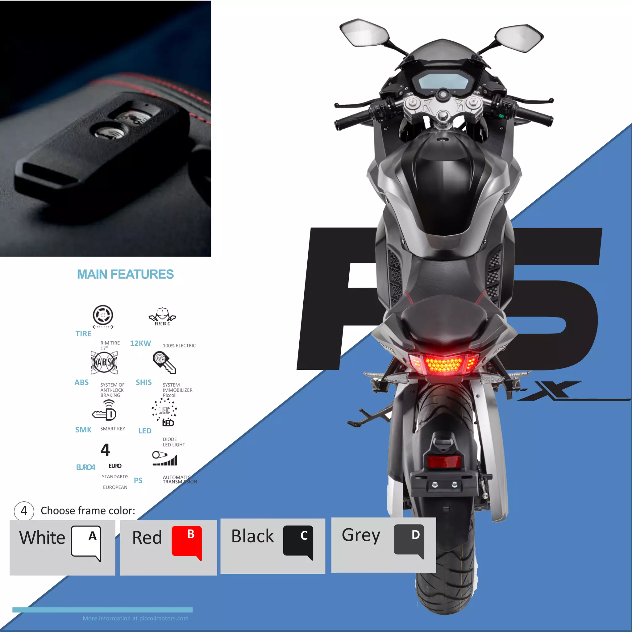 Electric sport motorcycle europe Model PSx italian, Piccoli Motors | PDF