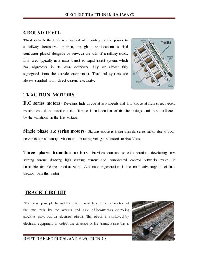 Electric traction in railways