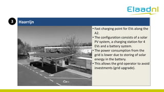 3
• Fast charging point for EVs along the
A2.
• The configuration consists of a solar
PV system, a charging station for 4
...