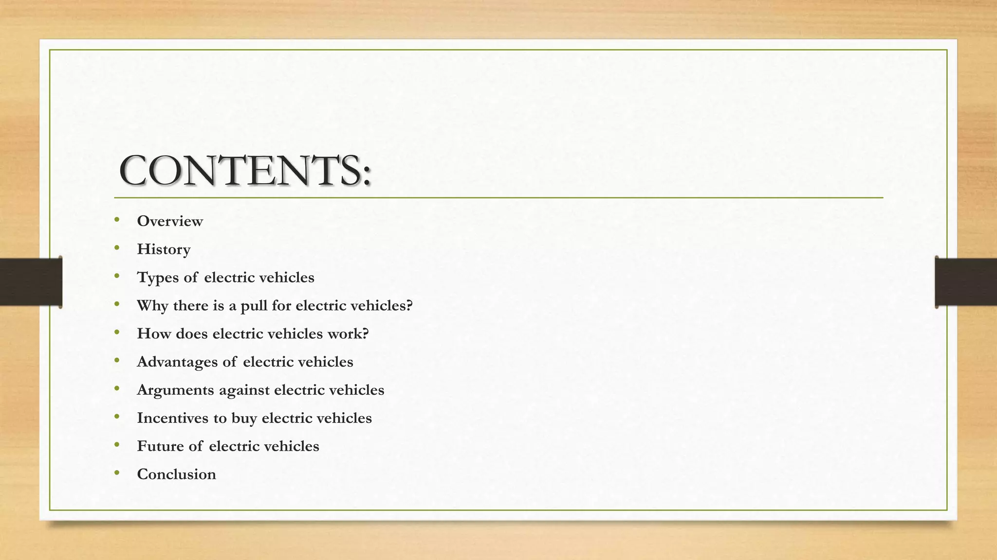 Electric vehicles ppt | PPTX