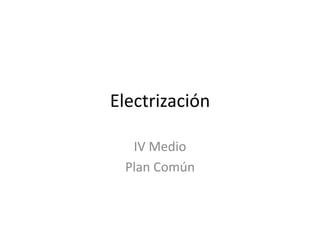 Electrización
IV Medio
Plan Común
 