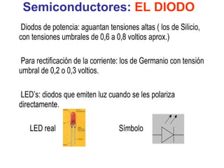 Semiconductores:  EL DIODO 