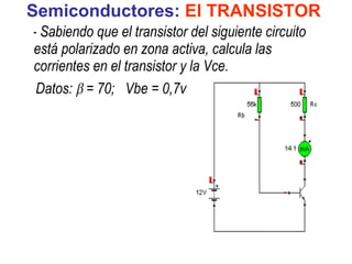 Semiconductores:  El TRANSISTOR 