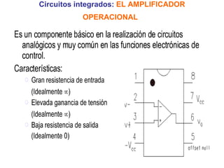 Circuitos integrados:  EL AMPLIFICADOR OPERACIONAL   