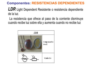 Componentes:   RESISTENCIAS DEPENDIENTES 