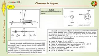 2015
Instala BER
Manuel Augusto Pesantez
Magister en TeledetecciónC
ELECTRÓNICADEPOTENCIA
1
El SUS
El conmutador unilateral de
silicio
Elementos de disparo
 