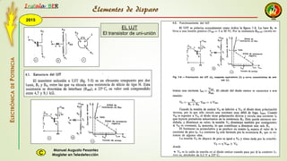 2015
Instala BER
Manuel Augusto Pesantez
Magister en TeledetecciónC
ELECTRÓNICADEPOTENCIA
1
EL UJT
El transistor de uni-unión
Elementos de disparo
 