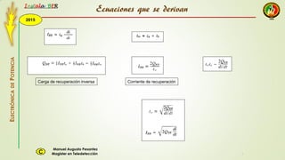 2015
Instala BER
Manuel Augusto Pesantez
Magister en TeledetecciónC
ELECTRÓNICADEPOTENCIA
1
Carga de recuperación inversa Corriente de recuperación
Ecuaciones que se derivan
 
