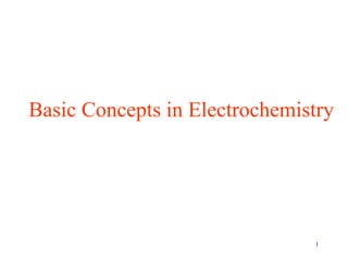 1
Basic Concepts in Electrochemistry
 