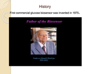 History
First commercial glucose biosensor was invented in 1975.
 
