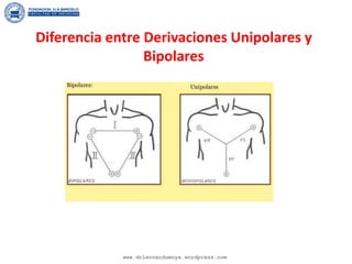 Diferencia entre Derivaciones Unipolares y
Bipolares
www.drleonardomoya.wordpress.com
 