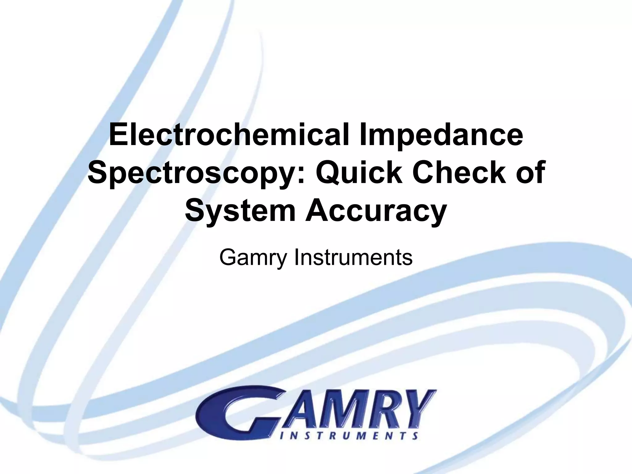 Electrochemical Impedance Spectroscopy System Check PPT