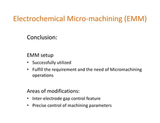 Emm Machine Electrochemical+micromachining+(emm) | PDF