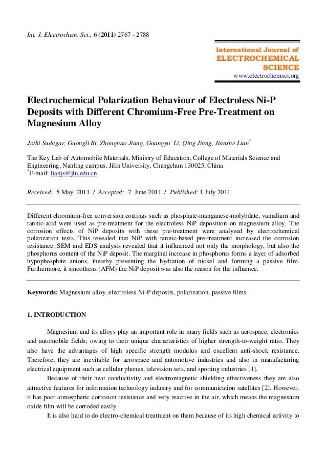 Electrochemical polarization