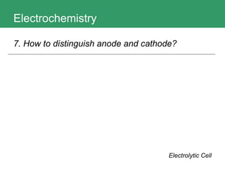 Electrochemistry 7. How to distinguish anode and cathode?   Electrolytic Cell 