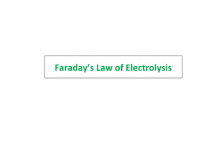 Faraday’s Law of Electrolysis
 