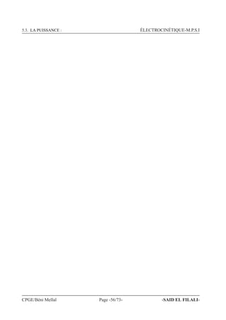 5.3. LA PUISSANCE : ÉLECTROCINÉTIQUE-M.P.S.I
CPGE/Béni Mellal Page -56/73- -SAID EL FILALI-
 