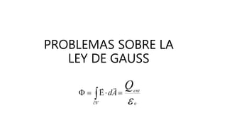 PROBLEMAS SOBRE LA
LEY DE GAUSS
o
ent
V
Q
A
d =

E
=
F 



 