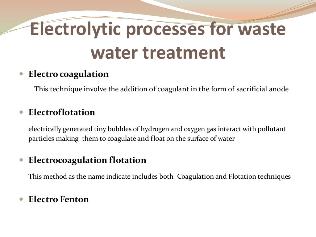 introduction and advancement Electro fenton processes for waste water…