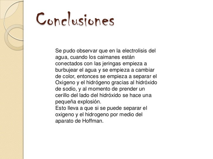 Electrolisis del agua
