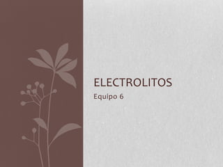 Equipo 6
ELECTROLITOS
