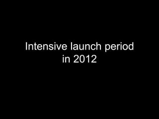 Intensive launch period
in 2012
 