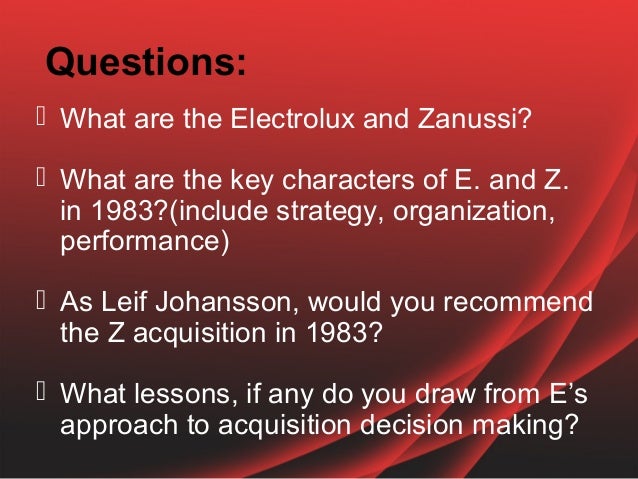 an introduction to the history of electrolux the acquisition and integration of zanussi Frigidaire is the us consumer and commercial home appliances brand subsidiary of european parent company electrolux frigidaire was founded as the guardian frigerator. an introduction to the history of electrolux the acquisition and integration of zanussi Frigidaire is the us consumer and commercial home appliances brand subsidiary of european parent company electrolux frigidaire was founded as the guardian frigerator.