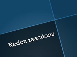 Redox reactions 