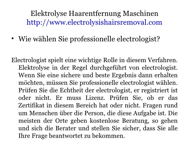 Elektrolyse Haarentfernung Elektrolyse Haarentfernung