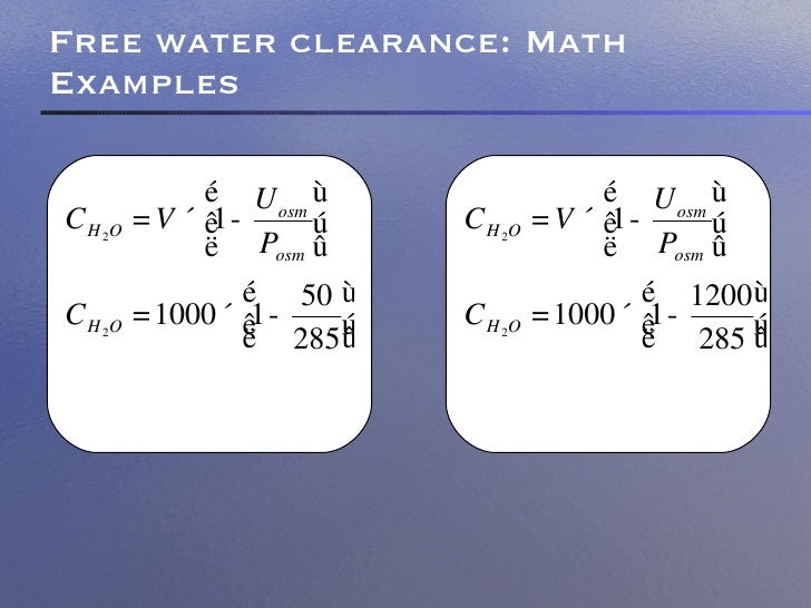 electrolyte free water clearance